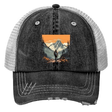 Discover Mountain Adventure Hiking Trucker Hats