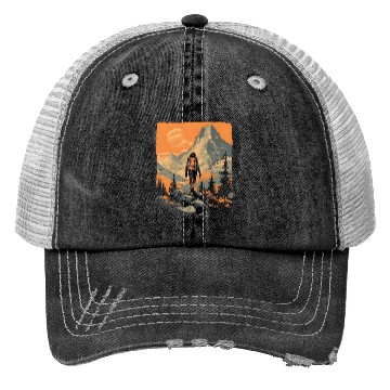 Discover Mountain Adventure Hiking Trucker Hats