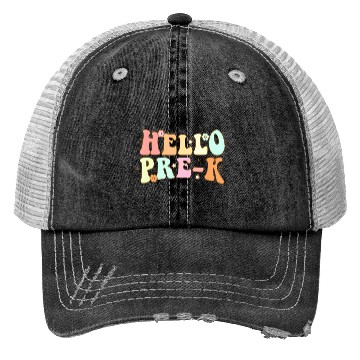 Discover Hello Pre-k Back To School Retro Teacher Student Trucker Hats