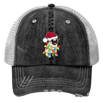 Discover Pug Santa Pug Trucker Hats