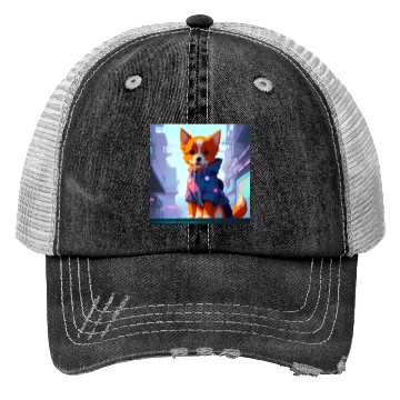 Discover Cute Cyberpunk Dog Trucker Hats