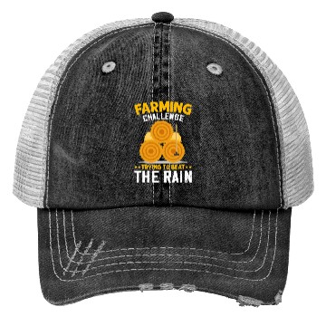 Discover Farming Challenge To Beat Rain Funny Farmer Farm Trucker Hats