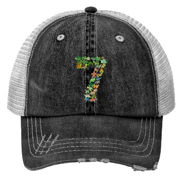 Discover 7th Birthday Sea Turtle Tortoise Theme 7 Year Old Trucker Hats