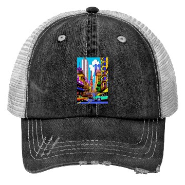 Discover "Maximalist Chaos: chaotic stunning San Francisco Trucker Hats