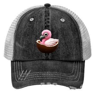 Discover Coconut Flamingo Trucker Hats