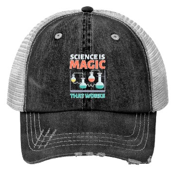 Discover Scientist Chemist Teacher Student Science Magic Th Trucker Hats