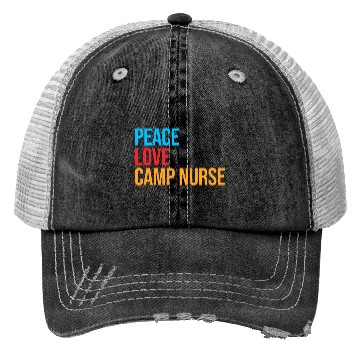 Discover Peace Love Camp Nurse Trucker Hats