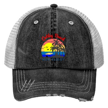 Discover Ortley Beach New Jersey Beach Sunset Trucker Hats