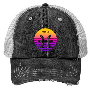 Discover Pisces Zodiac Sign Sunset Pisces Trucker Hats