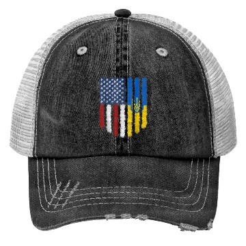 Discover Ukrainian American Flag Ukraine Usa America Roots Trucker Hats