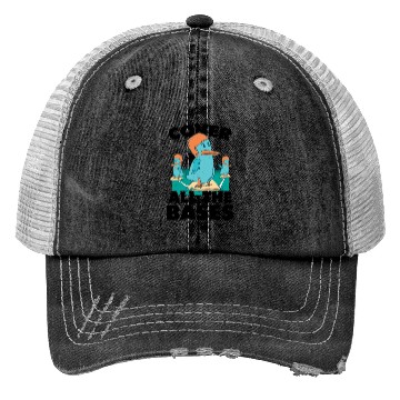 Discover Baseball game with funny birds Trucker Hats
