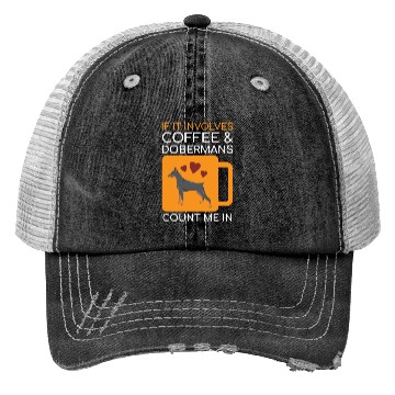 Discover Coffee Doberman Lover Trucker Hats