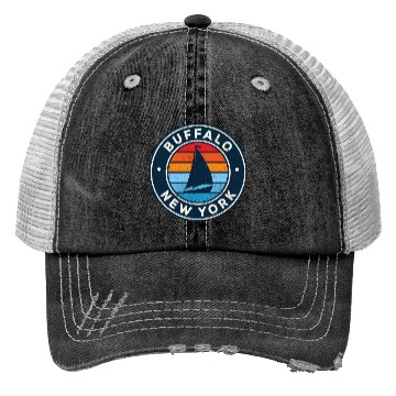 Discover Buffalo New York Ny Sailboat 70S Trucker Hats