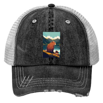 Discover Capybara Nature Capibara Trucker Hats
