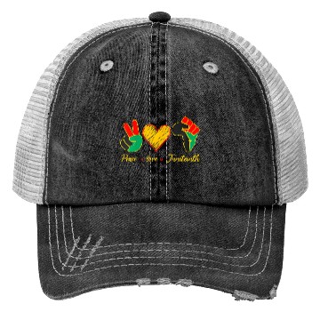 Discover Peace Love Junenth Black History Pride African Ame Trucker Hats
