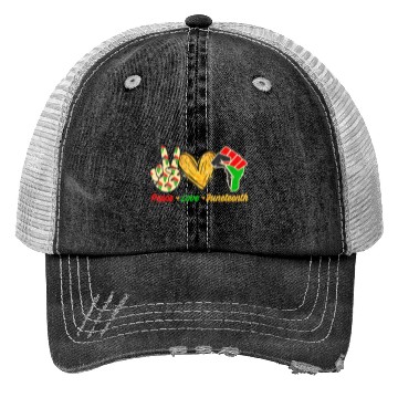 Discover Peace Love Junenth Black Pride Freedom Independenc Trucker Hats