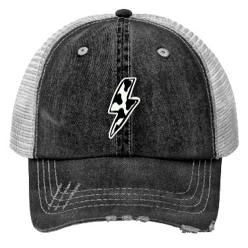 Discover Cow print lightning bolt Trucker Hats