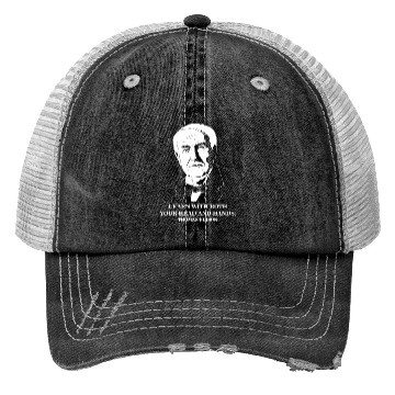 Discover Learn Famous Motivational Quote Thomas Edison Trucker Hats