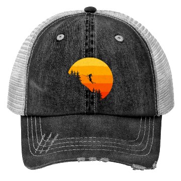 Discover Ski Skiing Skier Ski Trucker Hats