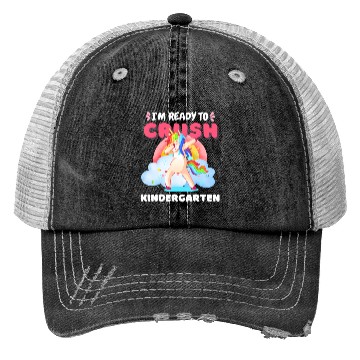 Discover Kindergarten Unicorn Rainbow Back to School Trucker Hats
