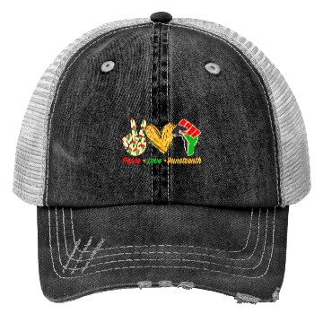 Discover Peace Love Junenth Black Pride Freedom Independenc Trucker Hats
