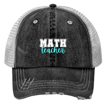 Discover Math Teacher College Print And Script Lettering Trucker Hats