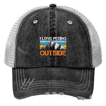 Discover Mountaineer funny Peeing outside Nature boy Trucker Hats