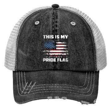 Discover This Is My Pride Flag USA American 4th Of July Trucker Hats