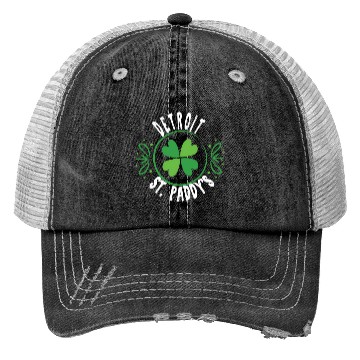 Discover Detroit St PatricDay St Paddys 313 Area Code Trucker Hats