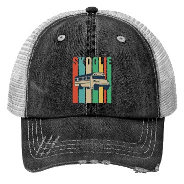 Discover Skoolie Design For A School Bus Lover Trucker Hats