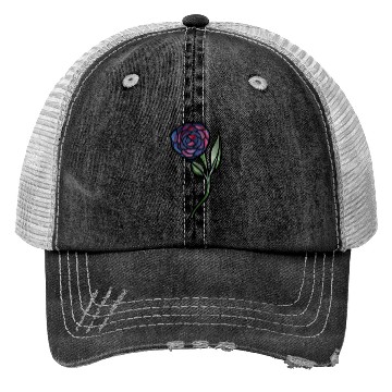 Discover Purple and Pink Rose Trucker Hats