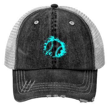Discover Softball Distressed Ball Teal Black Trucker Hats