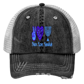 Discover Peace Love Hanukkah 2021 Jewish Menorah Hanukkah C Trucker Hats
