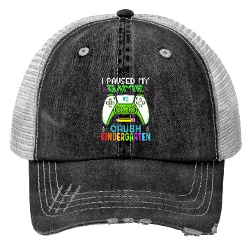 Discover Kindergarten gamer first day back to school gaming Trucker Hats