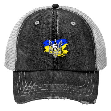 Discover Ukraine Flag Cossack Warrior Ukrainian Tryzub Trucker Hats