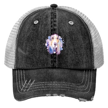 Discover Basset Hound Watercolor Dog Lover Basset Hound Trucker Hats