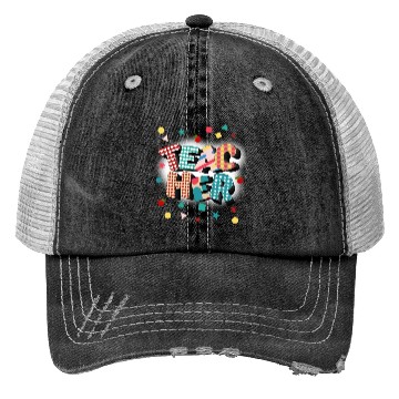 Discover Teacher typography Trucker Hats