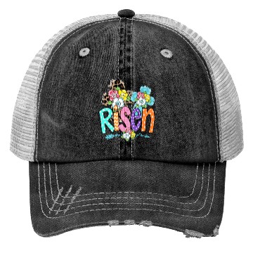 Discover Happy Easter For Christian Mom He Is Risen Leopard Trucker Hats