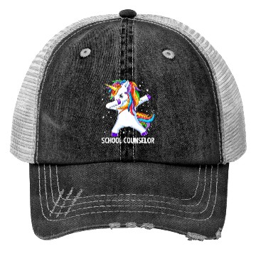 Discover School Counselor Dabbing Unicorn Back To School Fu Trucker Hats