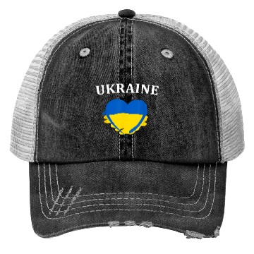 Discover Ukrainian Flag Heart Ukraine Trucker Hats