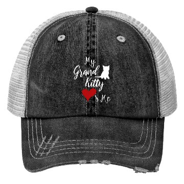 Discover My Grandkitty Loves Me Grandma Of Cats Or Kittens Trucker Hats