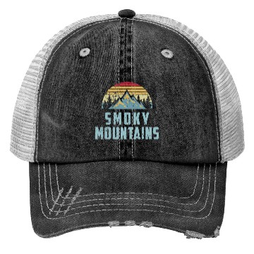 Discover Retro Great Smoky Mountains National Park Trucker Hats