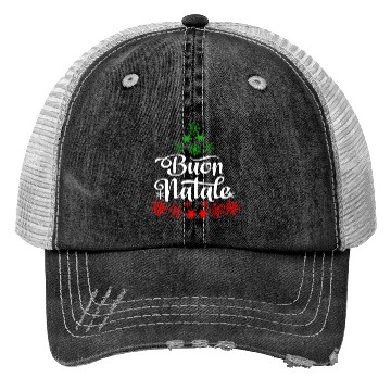 Discover Italian Buon Natale Snowflake Italy Tree Trucker Hats