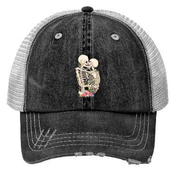 Discover Scary Kissing eletons Halloween Trucker Hats
