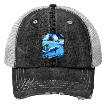 Discover Galaxy Dolphin Dolphins In Space Trucker Hats