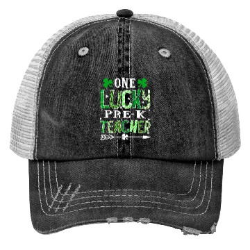 Discover St Patrick'S Day One Lucky Pre-K Teacher Shamrock Trucker Hats