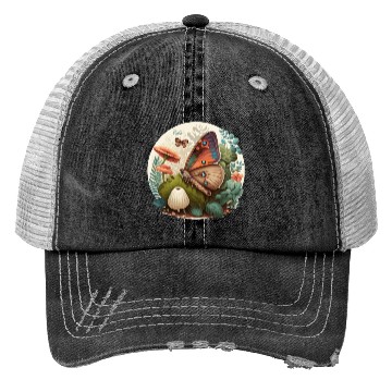 Discover Cottagecore Butterfly Mushroom Plants Botanic Herb Trucker Hats