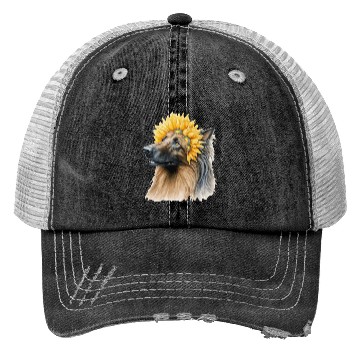 Discover Watercolor Belgian Sheepdog Sunflower Dog Breed Pe Trucker Hats