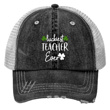 Discover Luckiest Shamrock Teacher Ever St Patrick’S Day Trucker Hats