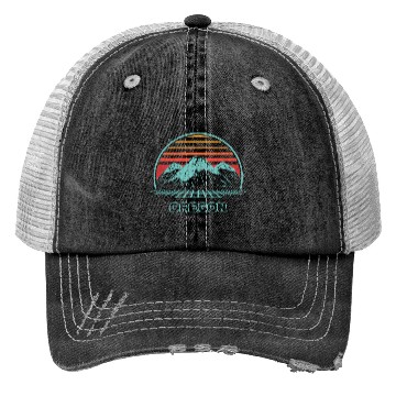 Discover Oregon Mountain Hiking 80S Style Trucker Hats